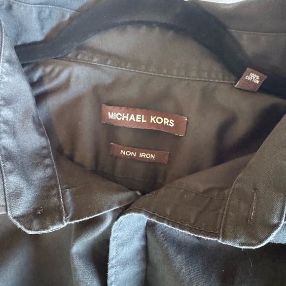 Michael by Michael Kors Men’s 18.5 36/37 Tall No Iron Black Button Up - Picture 7 of 8